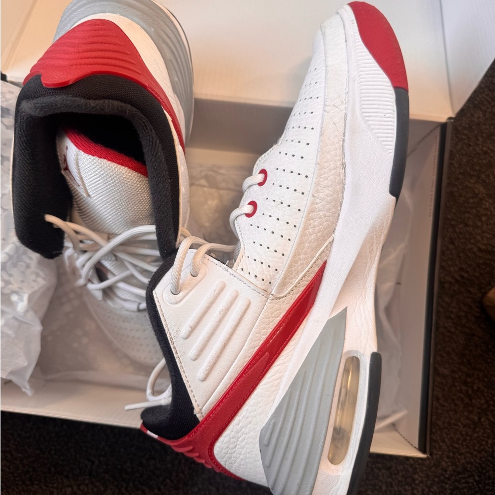 Jordan White and Red Sneakers with Air Cushioning - Picture 5 of 8